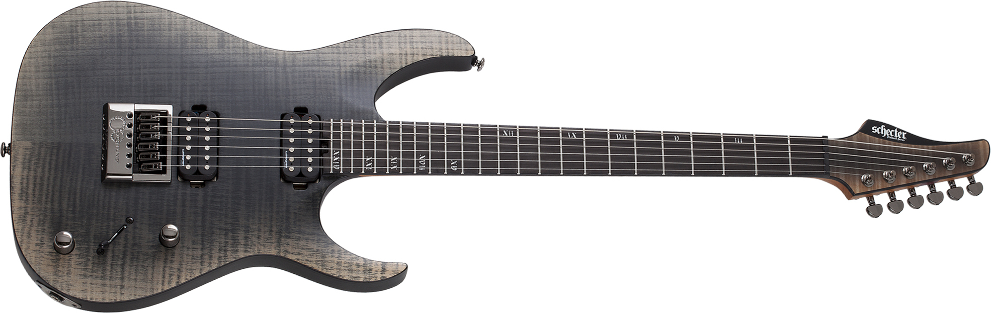 Schecter Banshee Mach-6 Evertune 2h Lundgren Ht Eb - Fallout Burst - Str shape electric guitar - Main picture