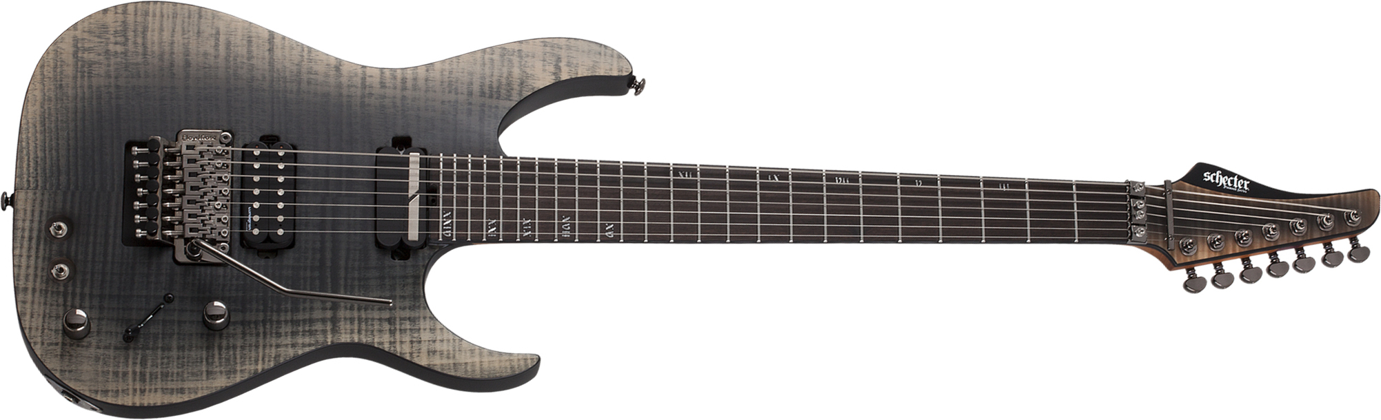 Schecter Banshee Mach-7 Fr S 7c 2h Lundgren Sustainiac Eb - Fallout Burst - 7 string electric guitar - Main picture