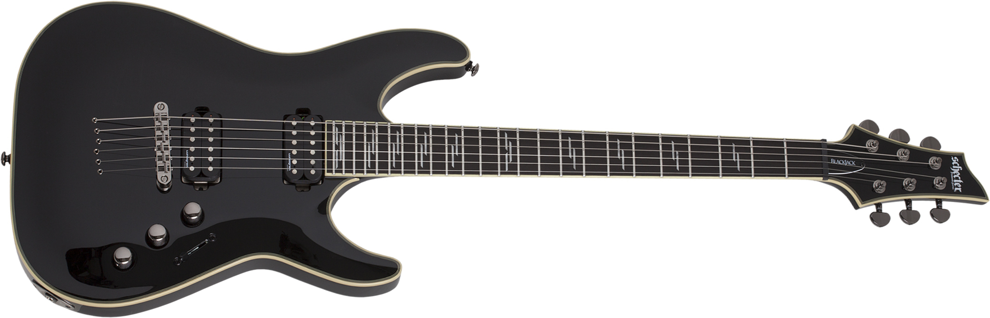 Schecter C-1 Blackjack 2h Lundgren Ht Eb - Black - Str shape electric guitar - Main picture