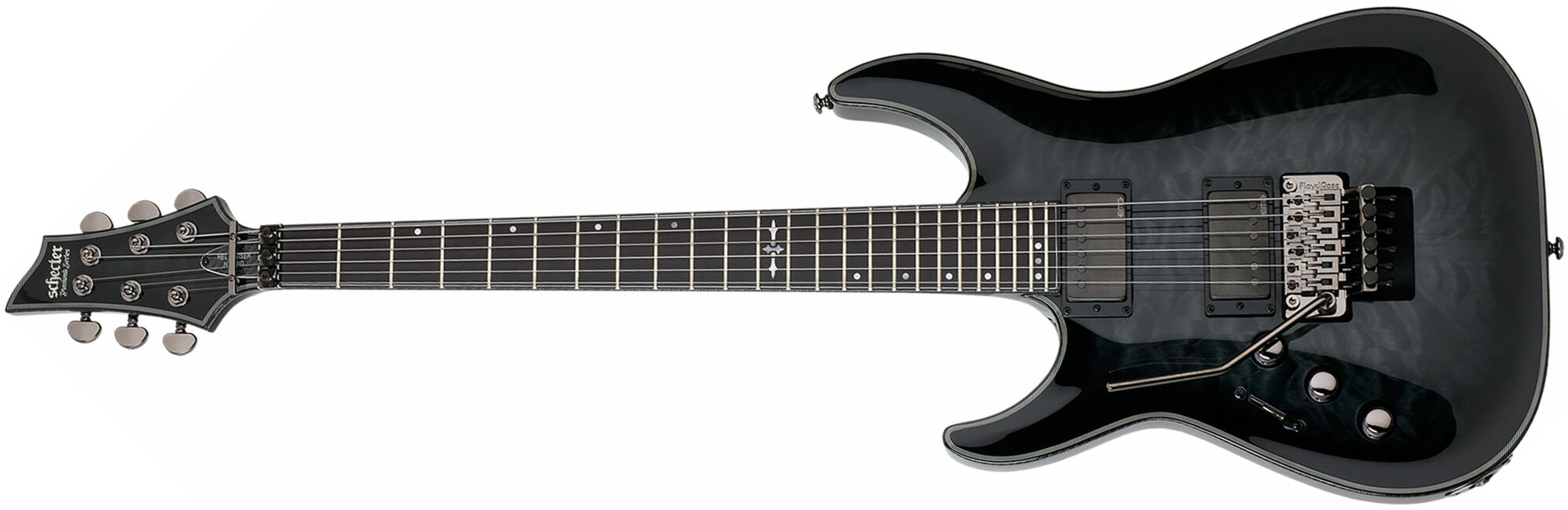 Schecter C-1 Fr Hellraiser Hybrid Lh Gaucher 2h Emg Eb - Trans. Black Burst - Left-handed electric guitar - Main picture