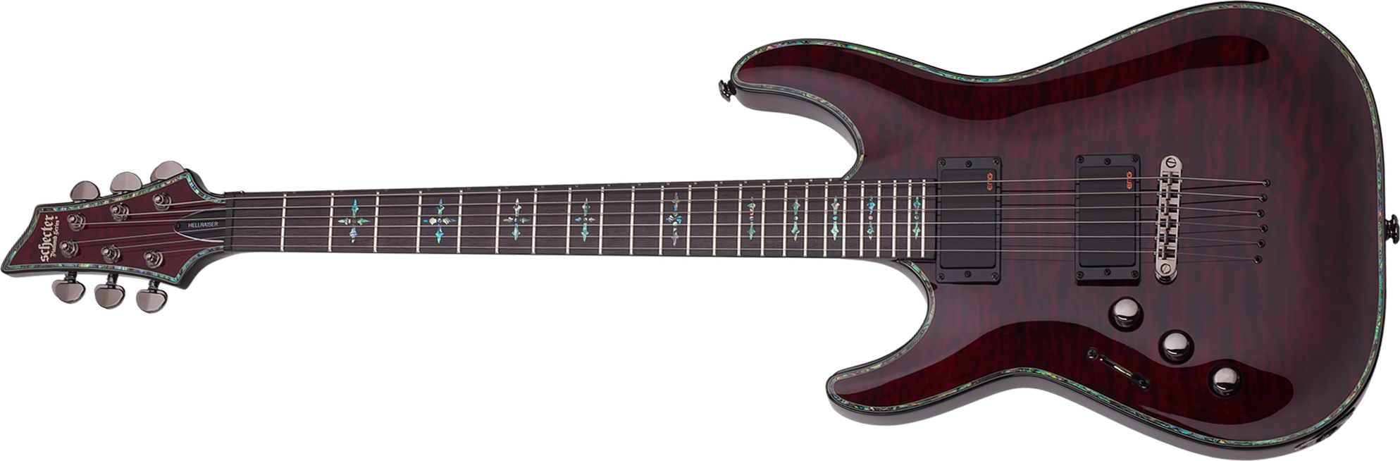 Schecter C-1 Hellraiser Lh Gaucher 2h Emg Ht Rw - Black Cherry - Left-handed electric guitar - Main picture