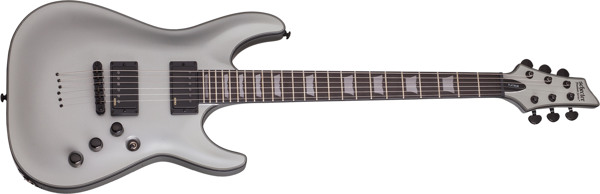 Schecter C-1 Platinum Hh Emg Ht Eb - Satin Silver - Str shape electric guitar - Main picture