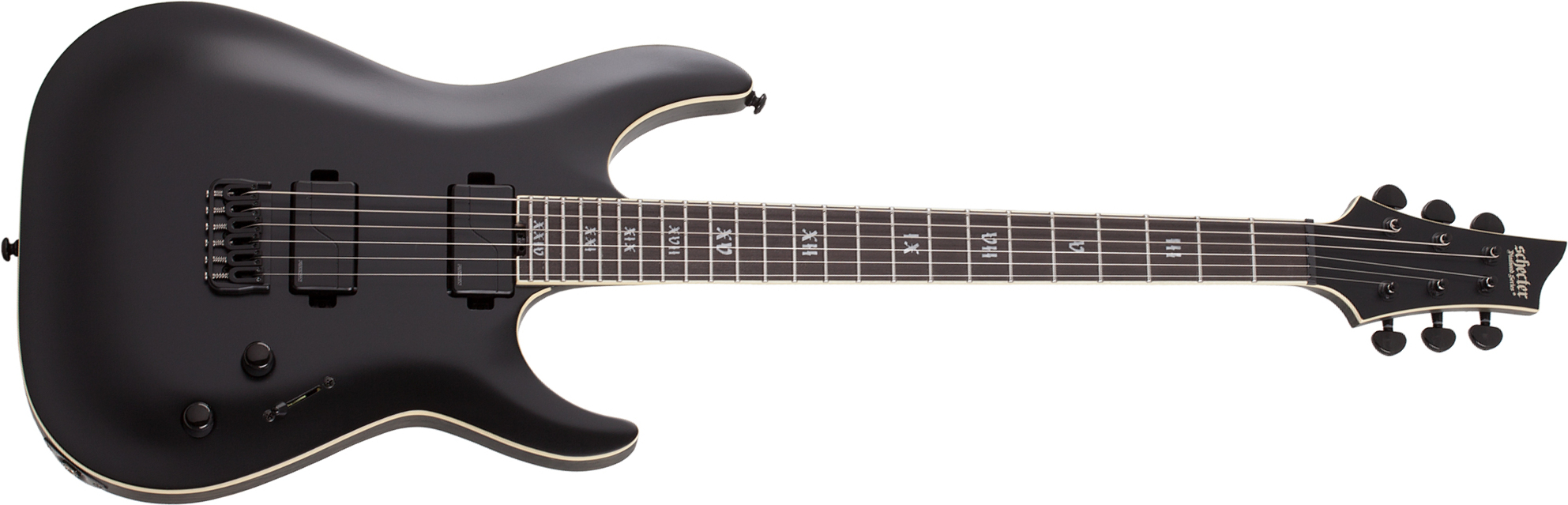 Schecter C-1 Sls Evil Twin 2h Fishman Ht Eb - Satin Black - Str shape electric guitar - Main picture