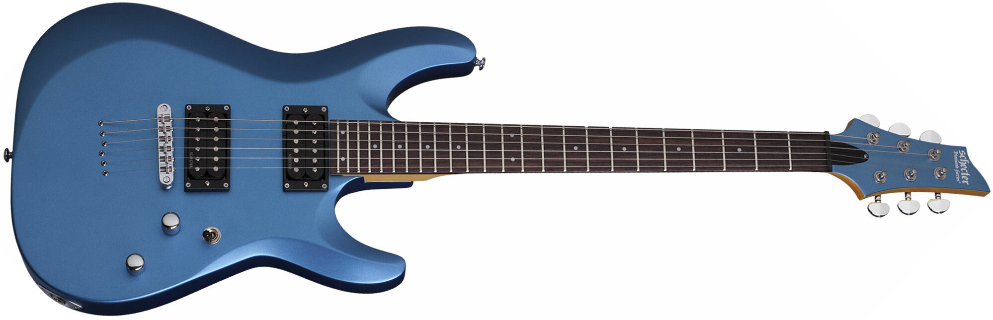 Schecter C-6 Deluxe 2h Ht Rw - Satin Metallic Light Blue - Double cut electric guitar - Main picture