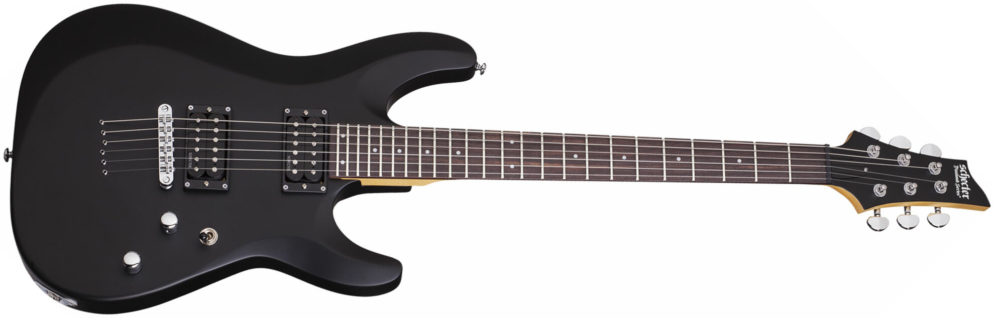Schecter C-6 Deluxe 2h Ht Rw - Satin Black - Str shape electric guitar - Main picture