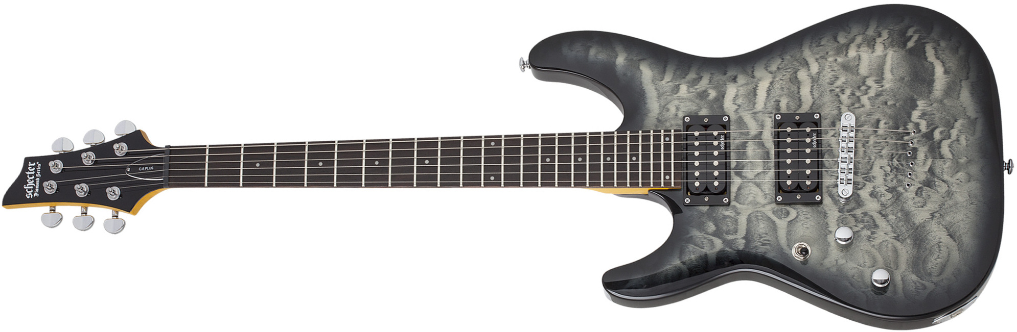 Schecter C-6 Plus Lh Gaucher 2h Ht Rw - Charcoal Burst - Left-handed electric guitar - Main picture