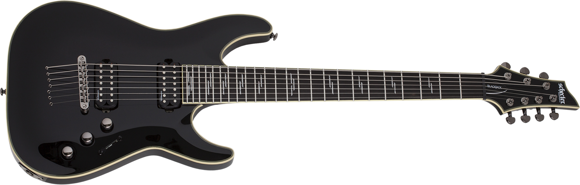 Schecter C-7 Blackjack 7c 2h Lundgren Ht Eb - Black - 7 string electric guitar - Main picture