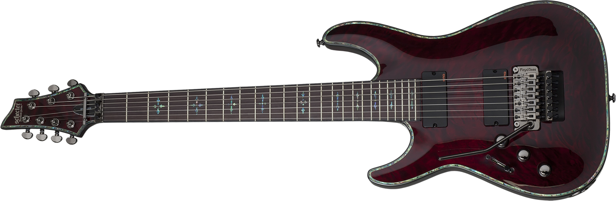 Schecter C-7 Fr Lh Hellraiser 7c Gaucher 2h Emg Rw - Black Cherry - Left-handed electric guitar - Main picture