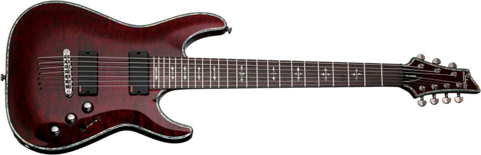 Schecter C-7 Hellraiser 7c 2h Emg Ht Rw - Black Cherry Gloss - 7 string electric guitar - Main picture