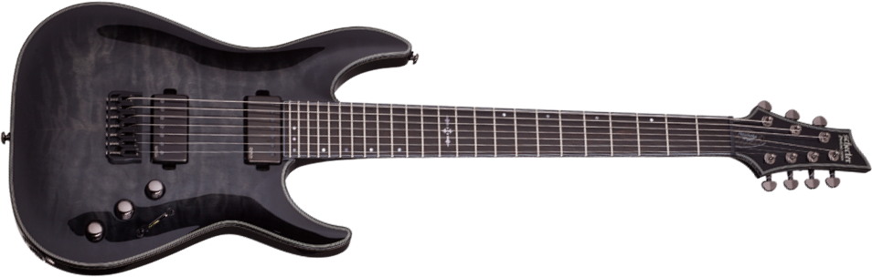 Schecter C-7 Hellraiser Hybrid 7c 2h Emg Ht - Trans Black Burst - 7 string electric guitar - Main picture