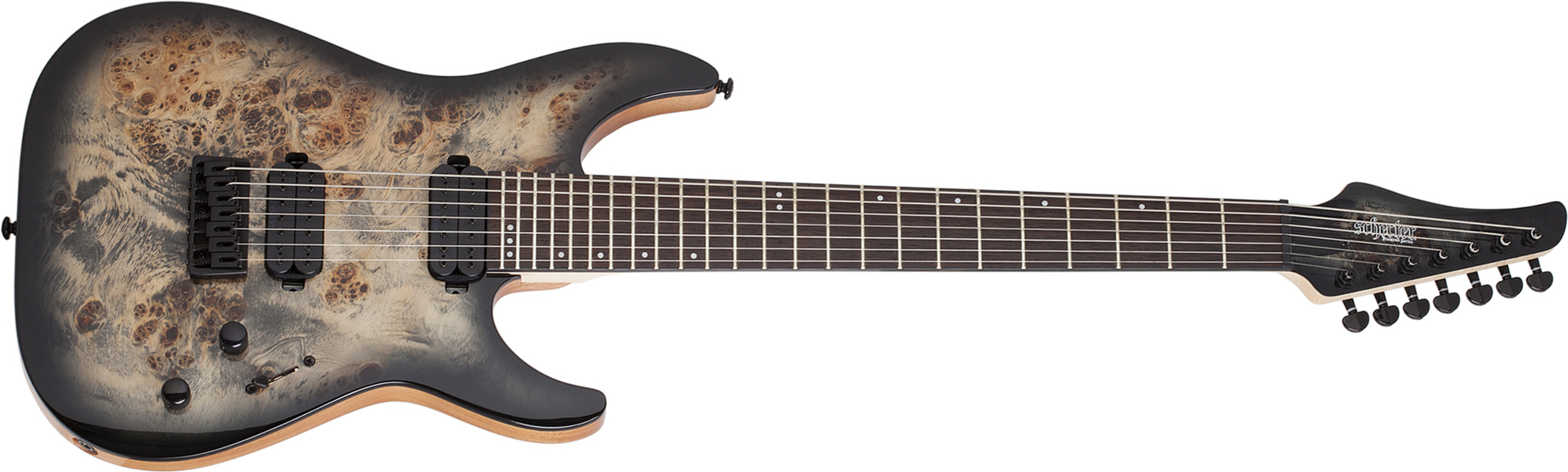 Schecter C-7 Pro 7c 2h Ht Wen - Charcoal Burst - 7 string electric guitar - Main picture