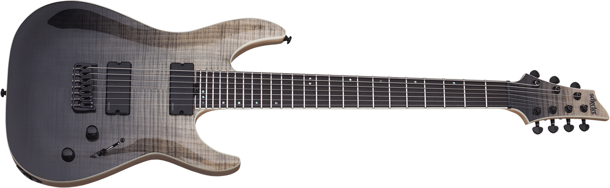 Schecter C-7 Sls Elite 2h Fishman Ht Eb - Black Fade Burst - 7 string electric guitar - Main picture