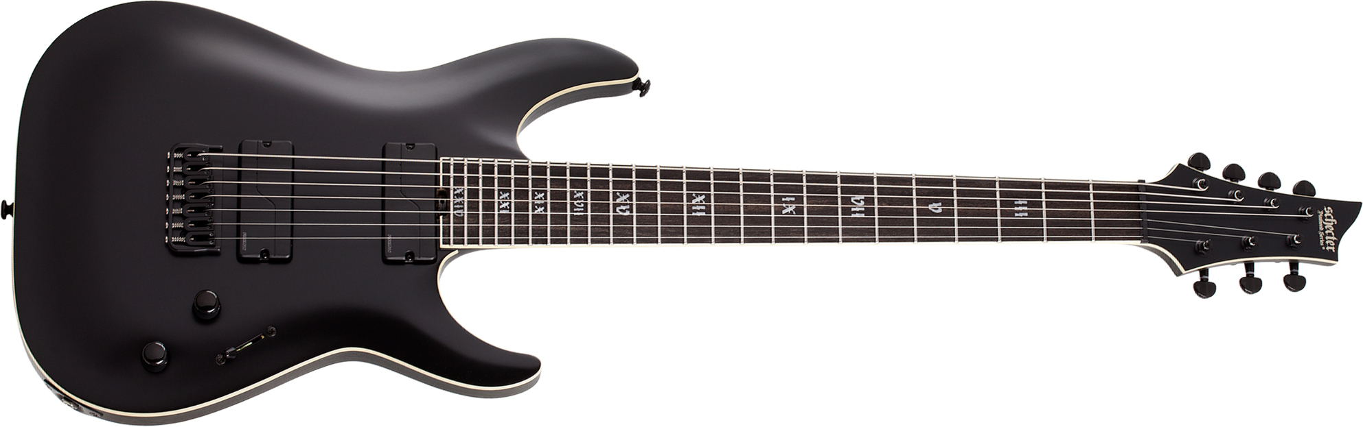 Schecter C-7 Sls Evil Twin 7c 2h Fishman Ht Eb - Satin Black - 7 string electric guitar - Main picture