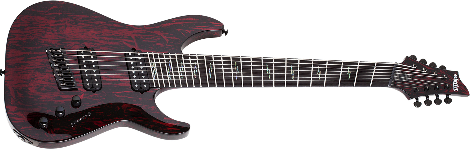 Schecter C-8 Multiscale Silver Mountain 8c Baryton 2h Ht Eb - Blood Moon - 8 and 9 string electric guitar - Main picture