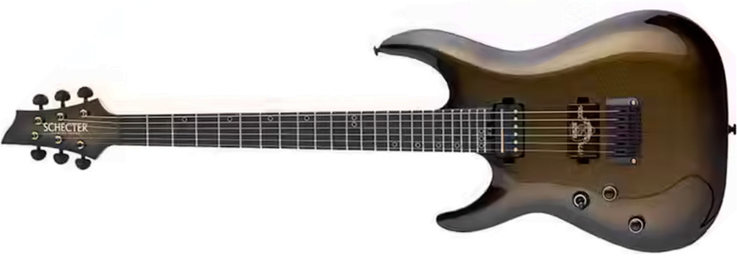 Schecter C1 50th Ann. Lh Gaucher 2h Ht Eb - Gold Burst - Metal electric guitar - Main picture