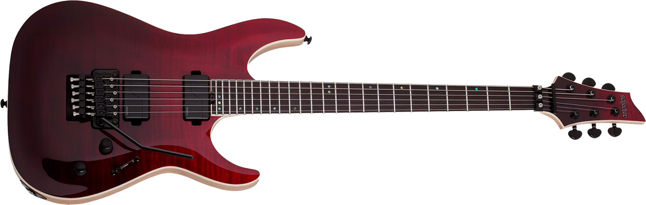 Schecter C1 Fr Sls Elite 2h Fishman Fluence Modern Eb - Blood Burst - Str shape electric guitar - Main picture