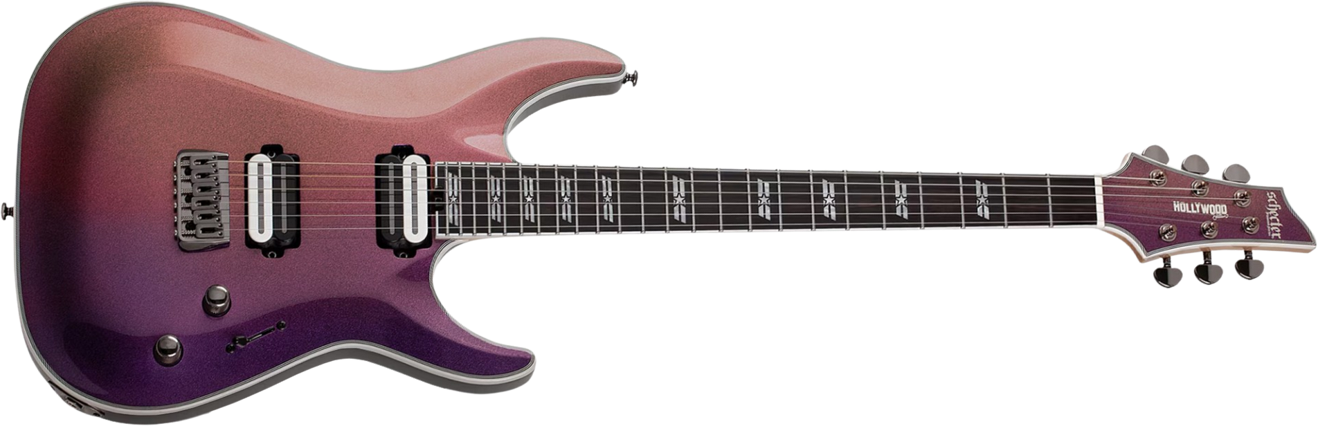 Schecter C1 Sls Hollywood 2h Fishman Fluence Modern Ht Eb - Supernova - Metal electric guitar - Main picture