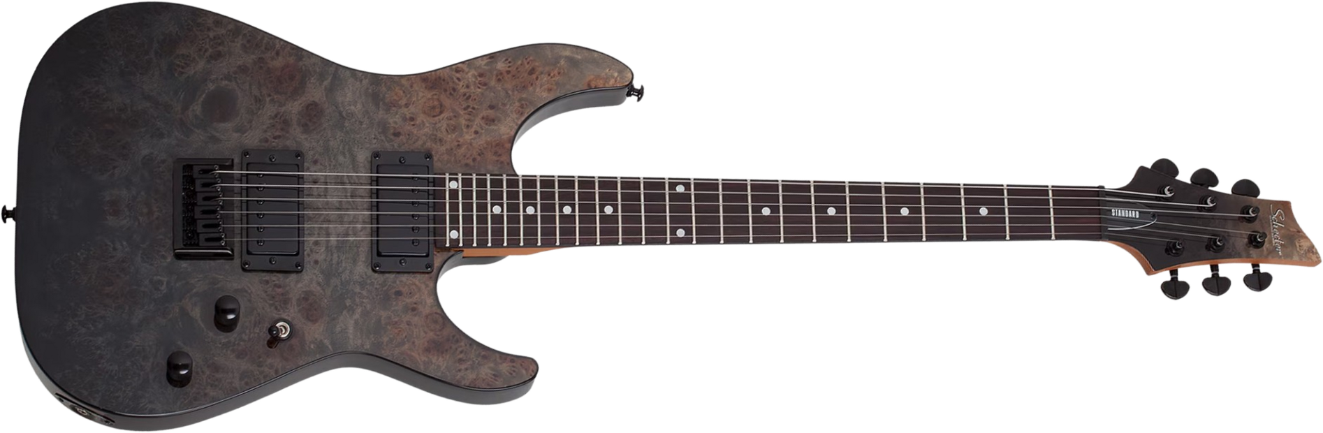 Schecter C1 Standard 2h Ht Rw - Black Fade Burst Burl - Str shape electric guitar - Main picture
