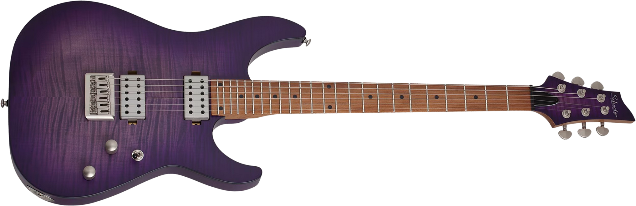 Schecter C1 Standard Plus 2h Ht Mn - Trans Purple Burst - Str shape electric guitar - Main picture
