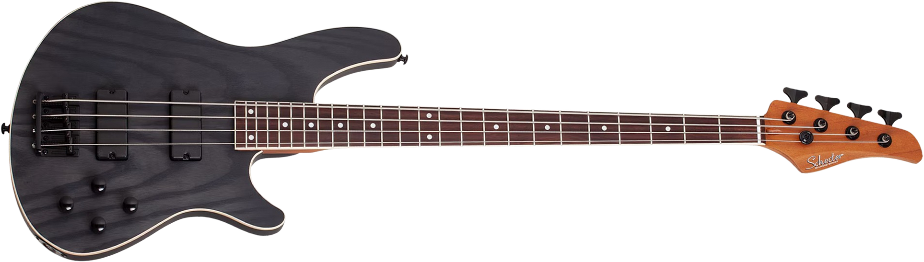 Schecter C4 Standard Rw - Charcoal Satin - Solid body electric bass - Main picture