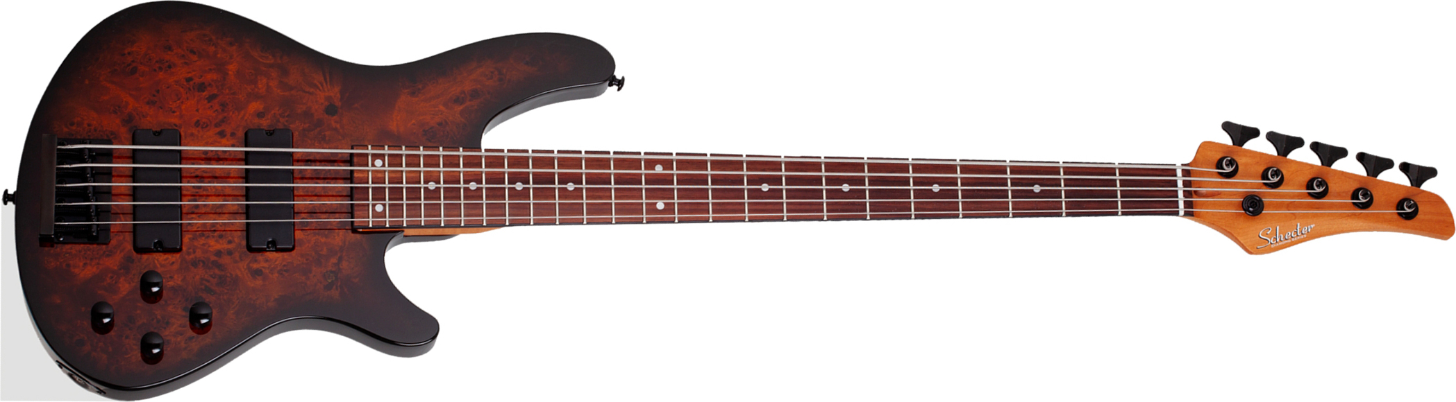 Schecter C5 Standard 5c Rw - Tobacco Burl - Solid body electric bass - Main picture