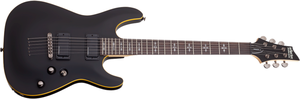 Schecter Demon-6 2h Ht Rw - Aged Black Satin - Str shape electric guitar - Main picture