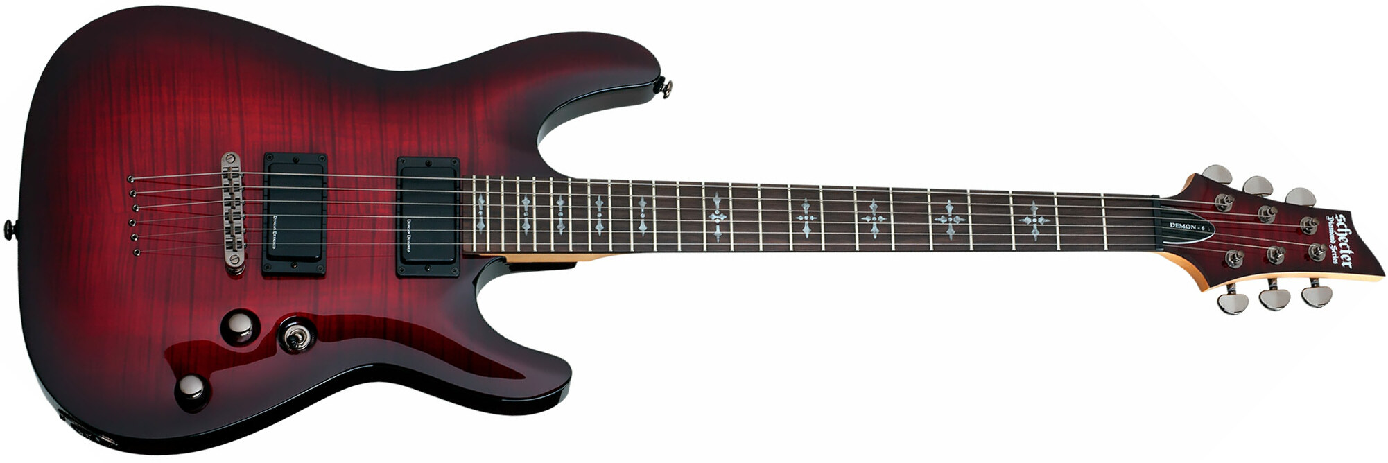 Schecter Demon-6 2h Ht Rw - Crimson Red Burst - Str shape electric guitar - Main picture