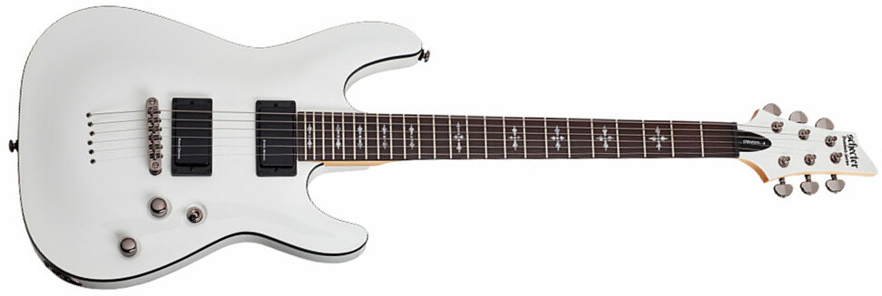 Schecter Demon-6 2h Ht Rw - Vintage White - Str shape electric guitar - Main picture