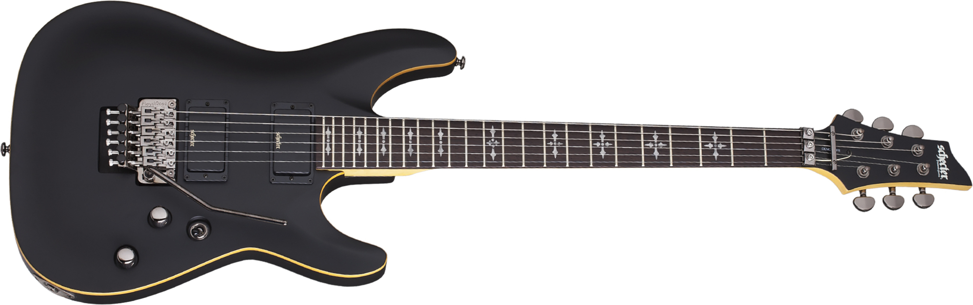 Schecter Demon-6 Fr 2h Rw - Aged Black Satin - Str shape electric guitar - Main picture