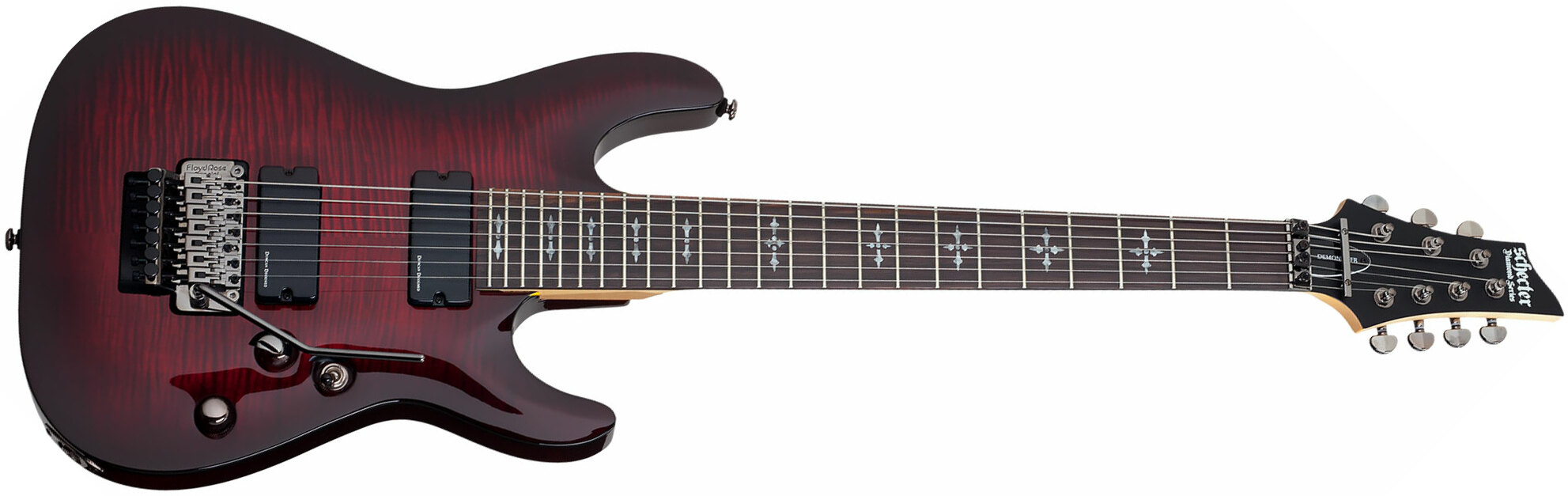 Schecter Demon-7 Fr 2h Wen - Crimson Red Burst - 7 string electric guitar - Main picture