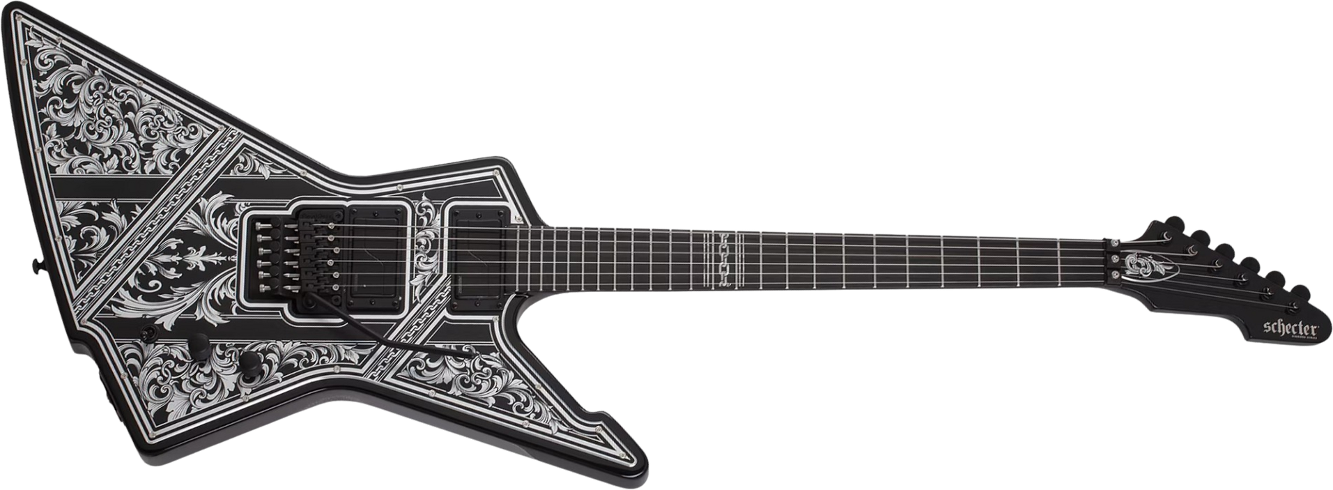 Schecter E1 Pryzm Palladium 2h Fishman Fluence Modern Fr Eb - Gloss Black - 7 string electric guitar - Main picture