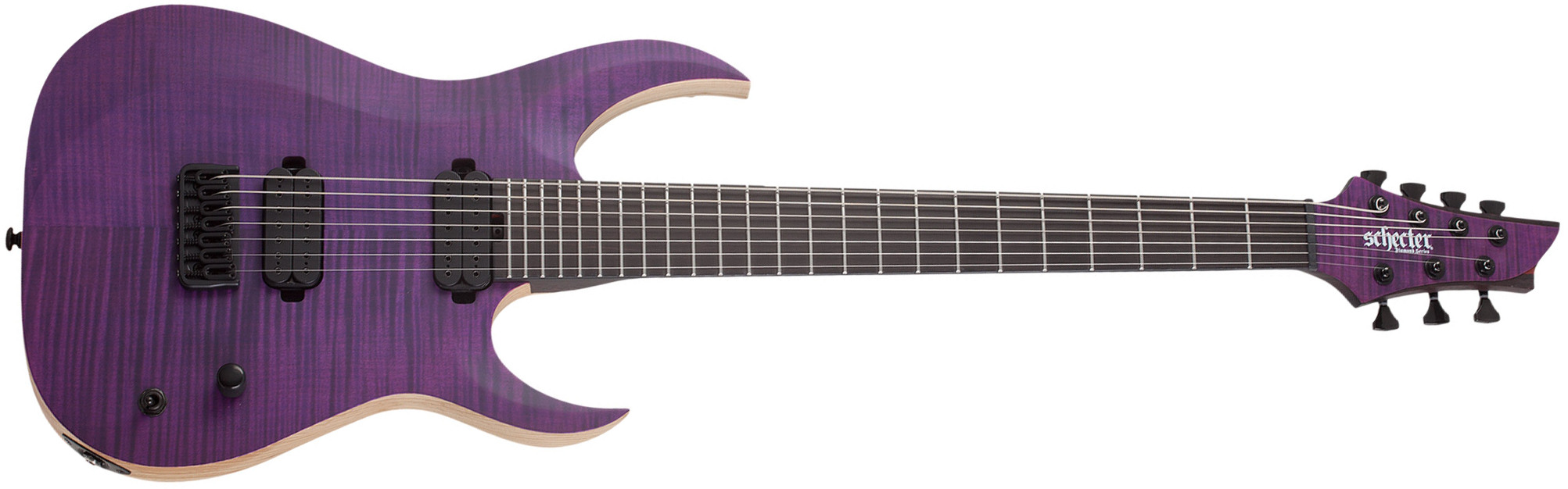 Schecter John Browne Tao-7 Signature Baryton 2h Ht Eb - Satin Trans Purple - 7 string electric guitar - Main picture