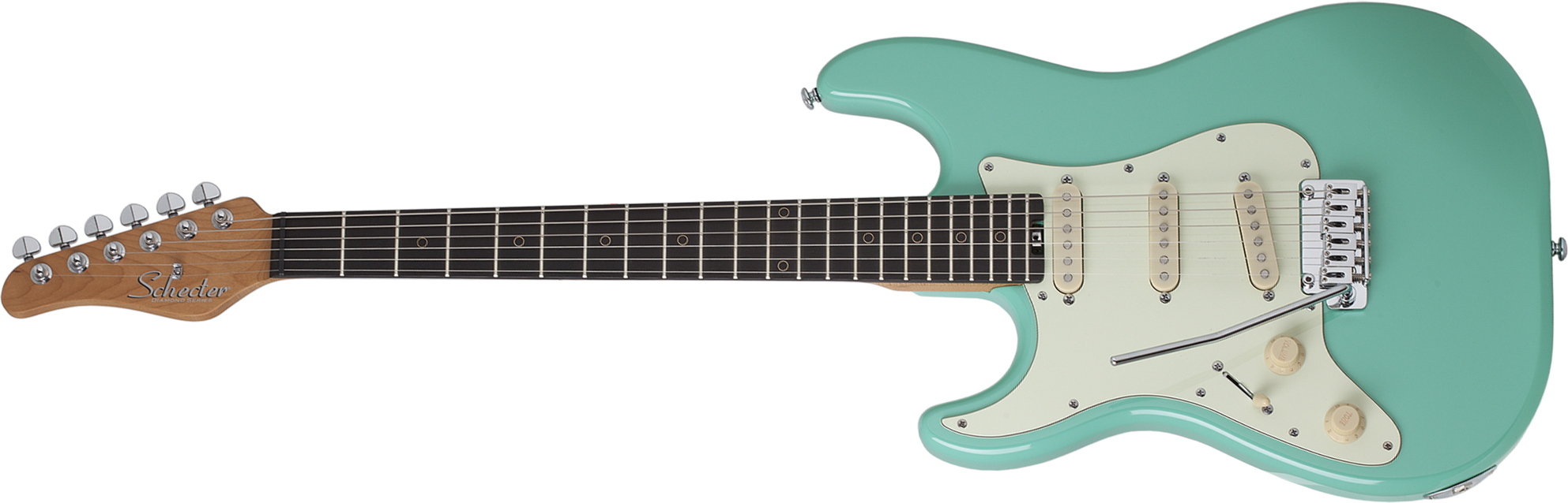 Schecter Nick Johnston Traditional Gaucher Signature 3s Trem Eb - Atomic Green - Left-handed electric guitar - Main picture