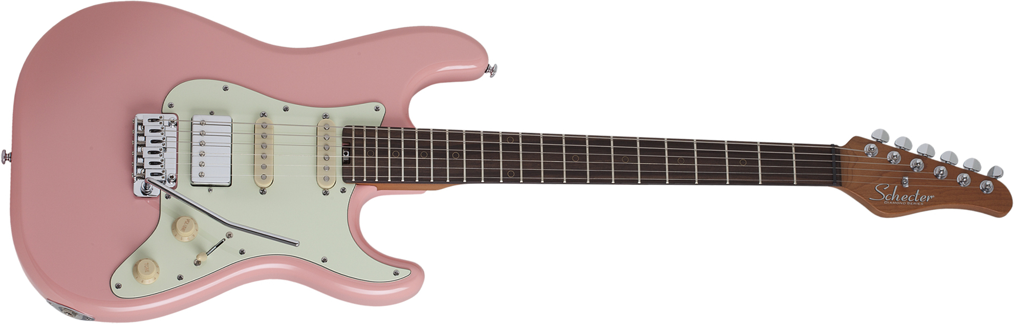 Schecter Nick Johnston Traditional Hss Signature Trem Eb - Atomic Coral - Str shape electric guitar - Main picture