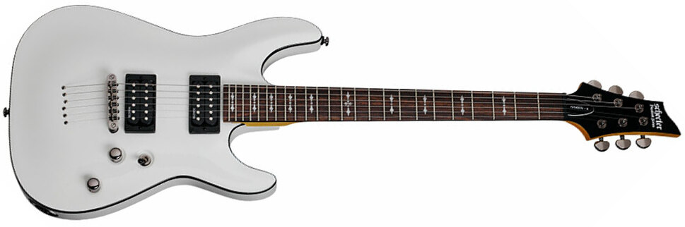 Schecter Omen-6 2h Ht Rw - Vintage White - Str shape electric guitar - Main picture