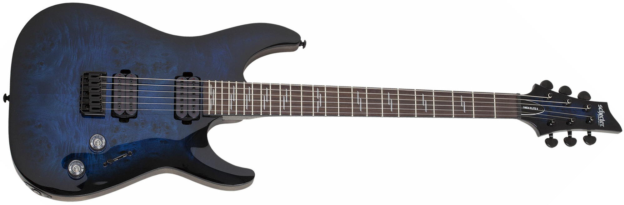 Schecter Omen Elite 6 see thru blueburst Str shape electric guitar