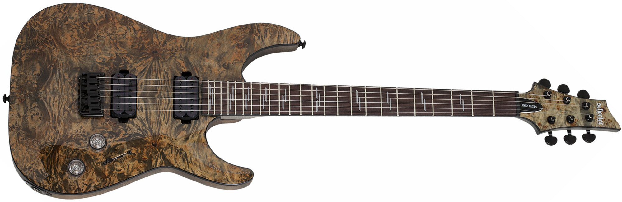 Schecter Omen Elite-6 2h Rw - Charcoal - Str shape electric guitar - Main picture