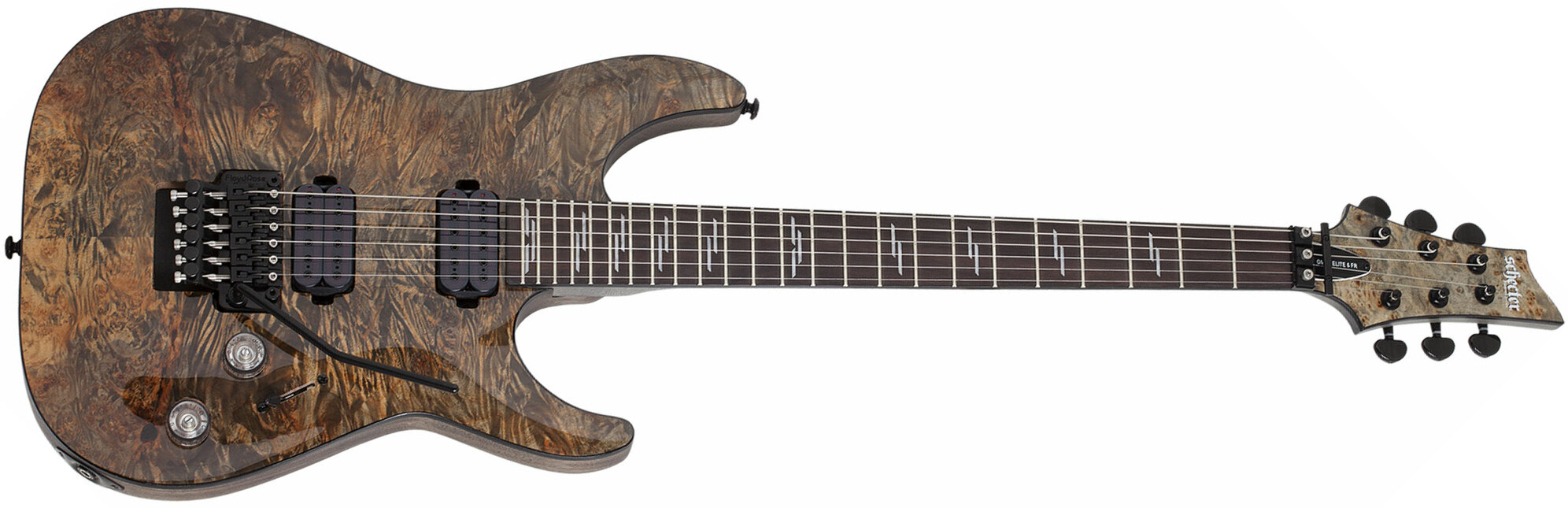 Schecter Omen Elite-6 Fr 2h Rw - Charcoal - Str shape electric guitar - Main picture