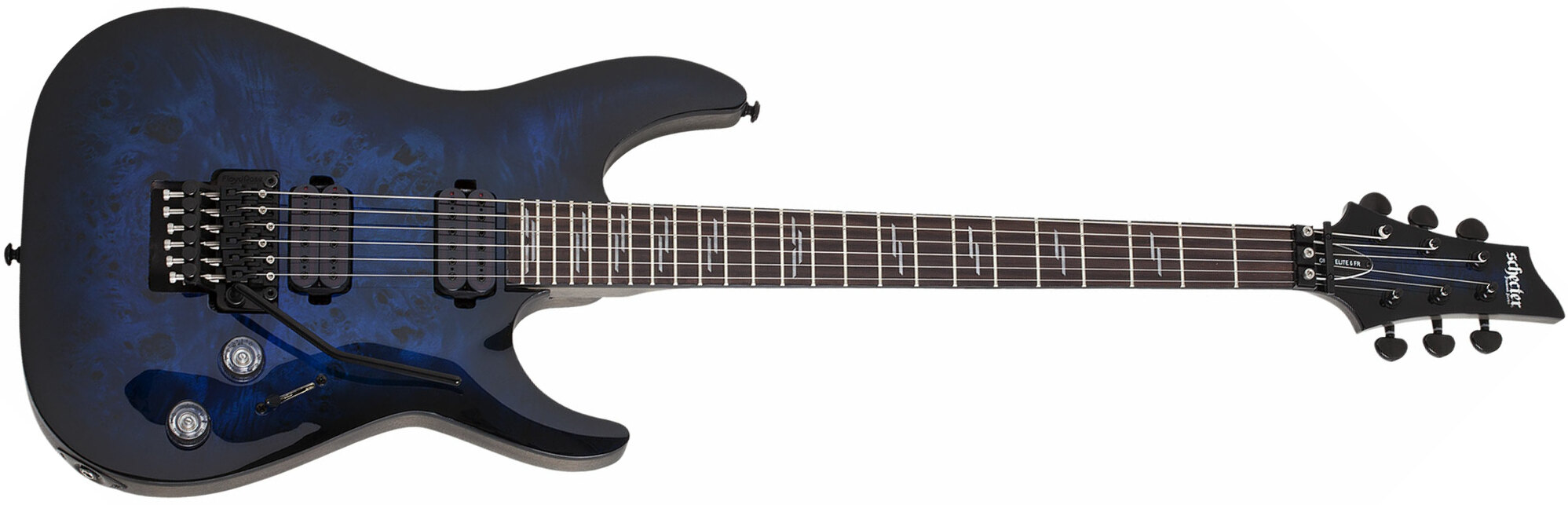 Schecter Omen Elite-6 Fr Hh Rw - See Thru Blueburst - Str shape electric guitar - Main picture