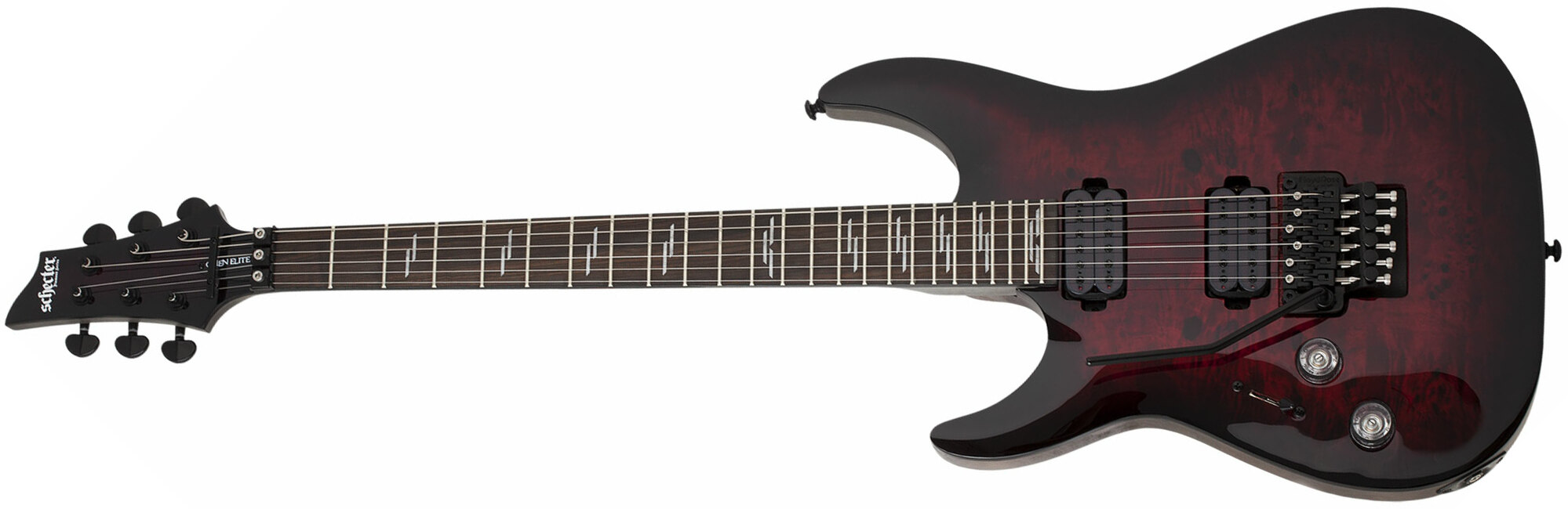 Schecter Omen Elite-6 Fr Lh Gaucher 2h Rw - Black Cherry Burst - Left-handed electric guitar - Main picture