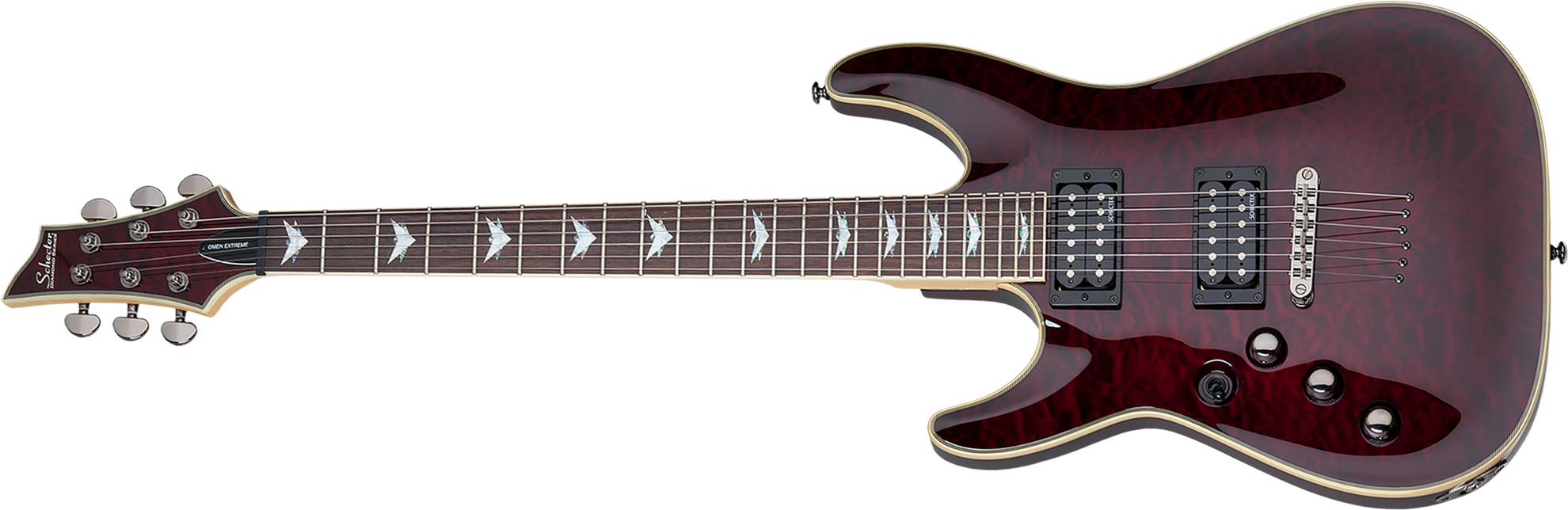 Schecter Omen Extreme-6 Lh Gaucher 2h Rw - Black Cherry - Left-handed electric guitar - Main picture