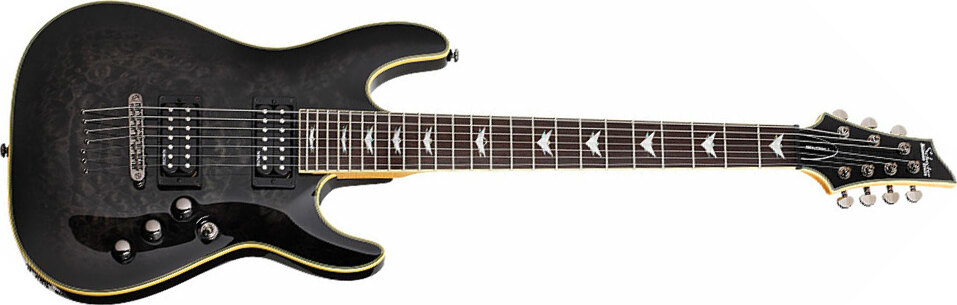 Schecter Omen Extreme-7 7c 2h Ht Rw - See-thru Black Gloss - 7 string electric guitar - Main picture
