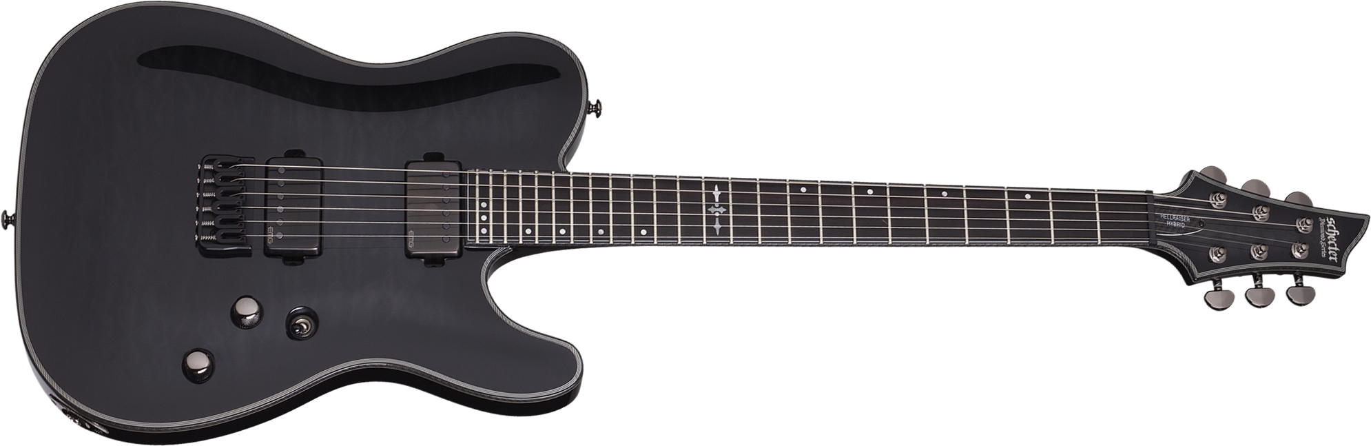 Schecter Pt Hellraiser Hybrid 2h Emg Ht Eb - Transp. Black Burst - Tel shape electric guitar - Main picture