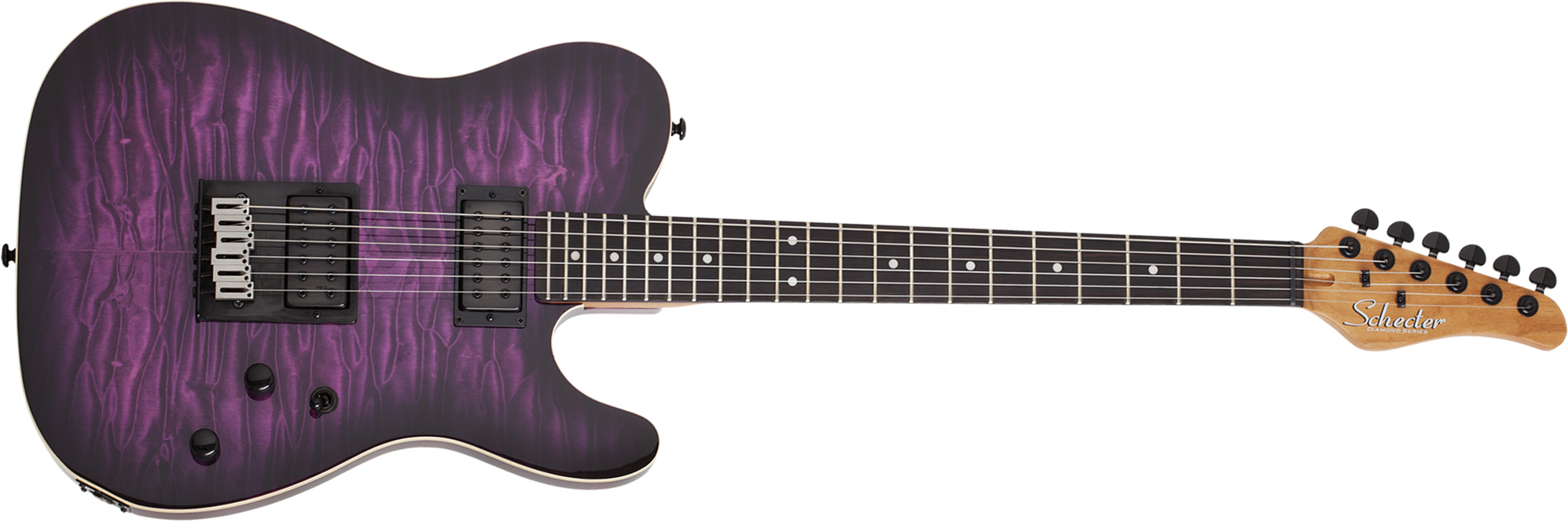 Schecter Pt Pro 2h Ht Eb - Trans Purple Burst - Tel shape electric guitar - Main picture