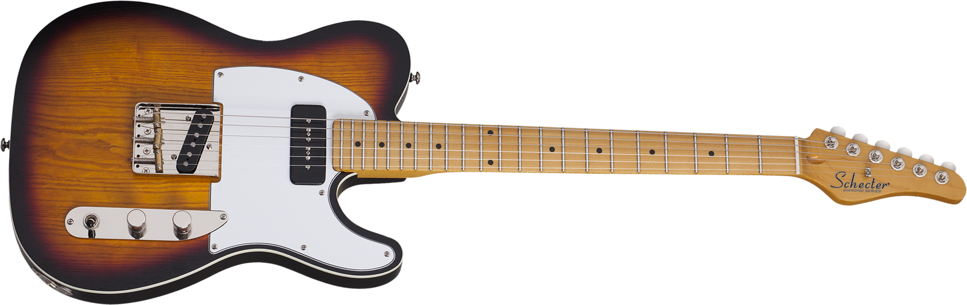 Schecter Pt Special 2s Ht Mn - 3-tone Sunburst Pearl - Tel shape electric guitar - Main picture