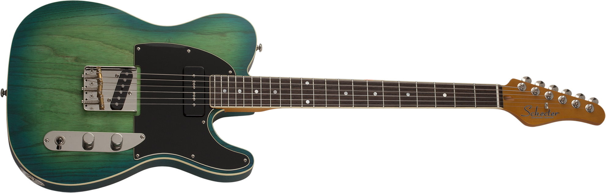 Schecter Pt Special 2s Ht Mn - Aqua Burst Pearl - Tel shape electric guitar - Main picture