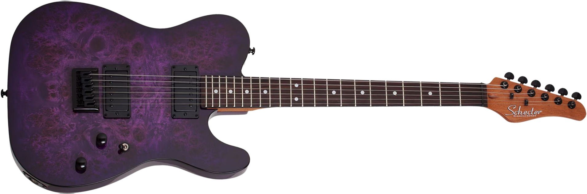 Schecter Pt Standard 2h Ht Rw - Purple Burst Burl - Tel shape electric guitar - Main picture