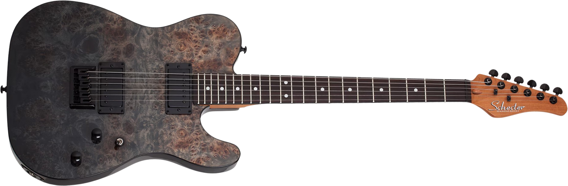 Schecter Pt Standard 2h Ht Rw - Black Fade Burst Burl - Tel shape electric guitar - Main picture
