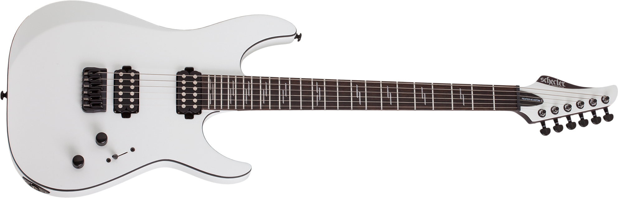 Schecter Reaper-6 Custom 2h Ht Eb - Gloss White - Str shape electric guitar - Main picture