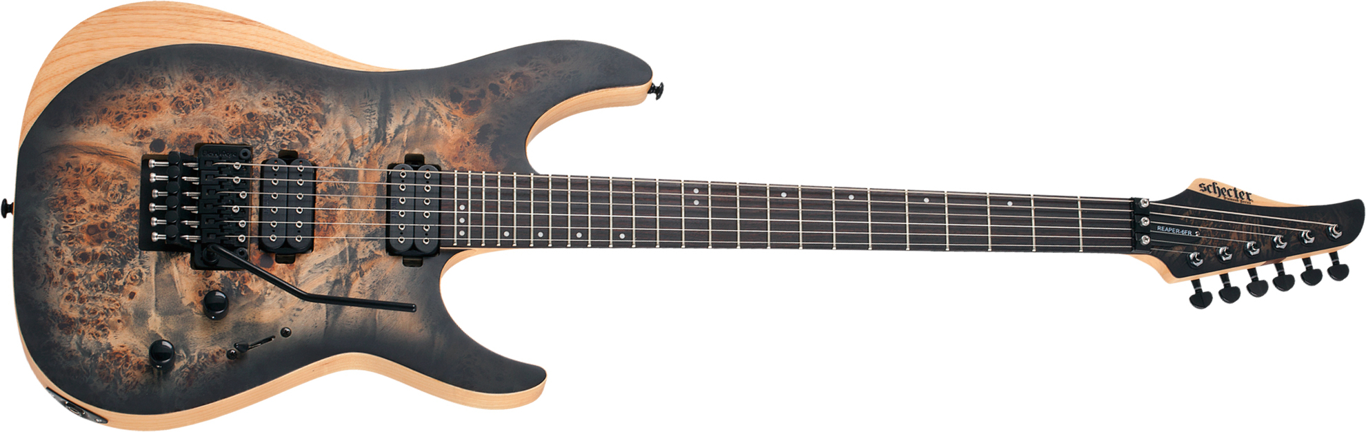 Schecter Reaper-6 Fr 2h Eb - Satin Charcoal Burst - Str shape electric guitar - Main picture